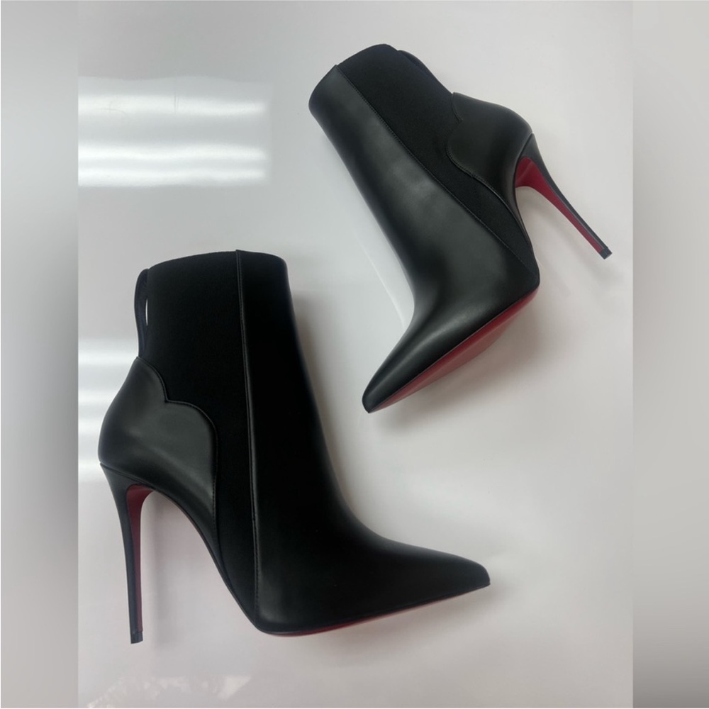 Christian Louboutin Black and Red Heeled Boots
